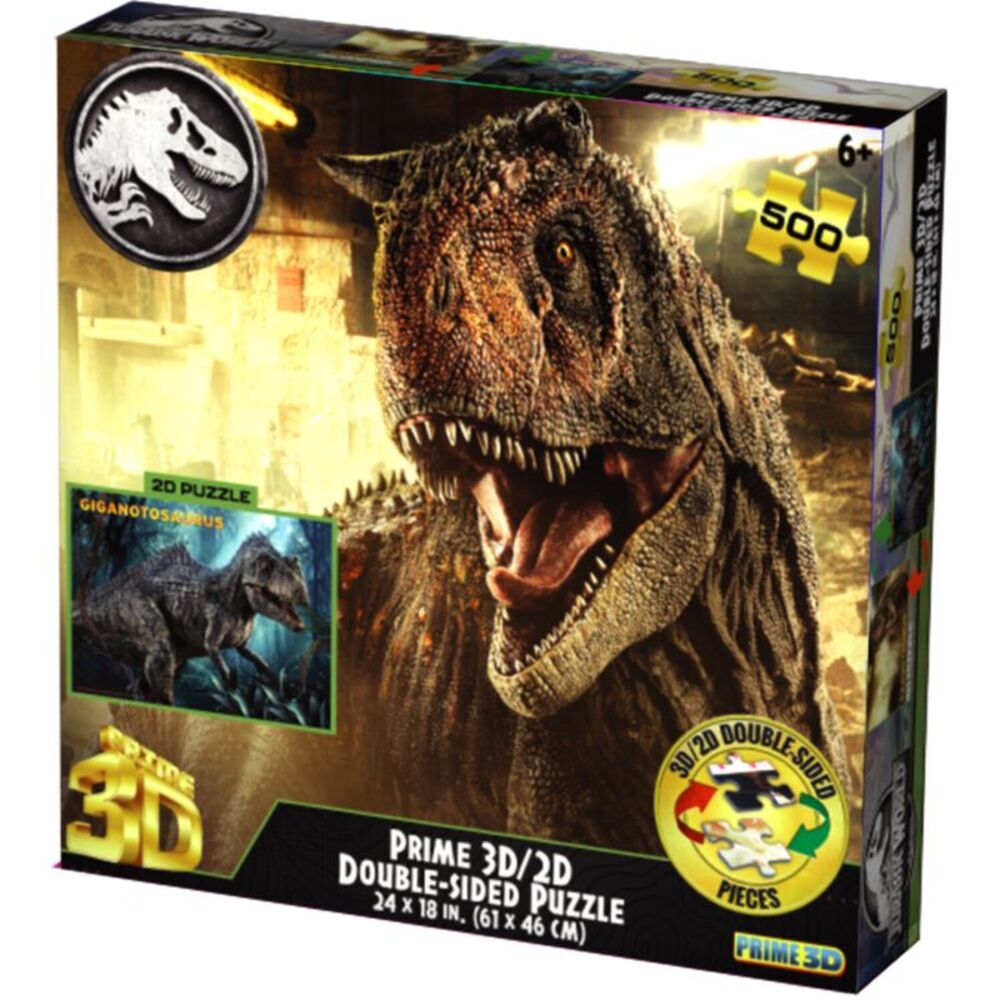 Jurassic World - Ceratosaurus / Giganotosaurus 500pc 24x18 in 3D/2D Double-Sided